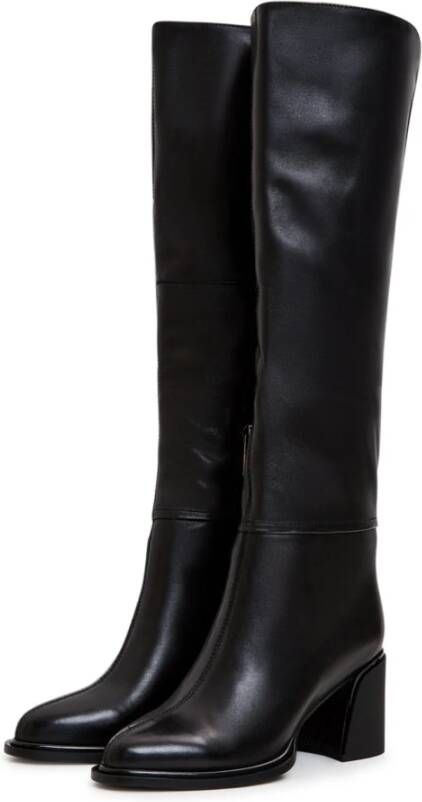Cesare Gaspari Elegante leren enkellaarsjes Black Dames