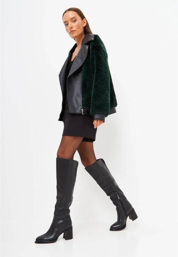 Cesare Gaspari Elegante leren enkellaarsjes Black Dames