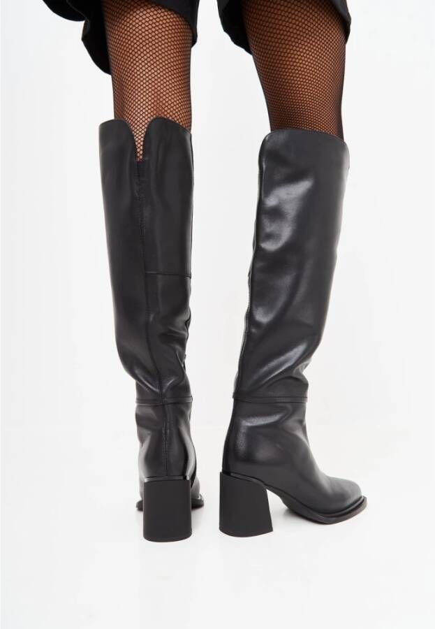 Cesare Gaspari Elegante leren enkellaarsjes Black Dames