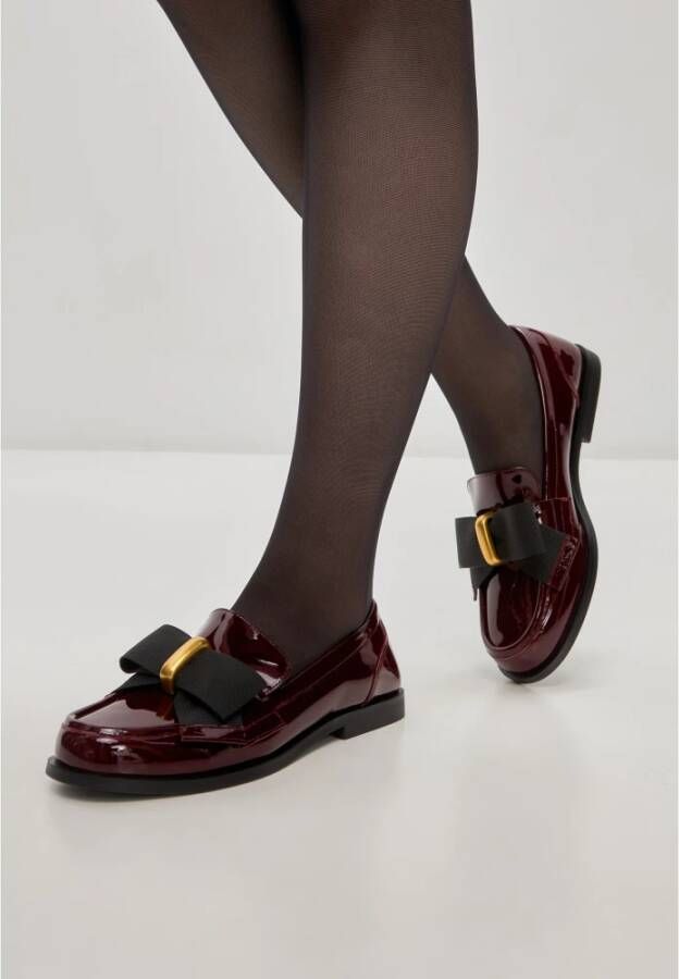 Cesare Gaspari Elegante loafers met zwarte strik Dorothy Patent Red