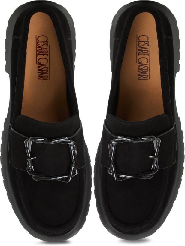 Cesare Gaspari Elegante Platform Loafers in Zwart Black Dames
