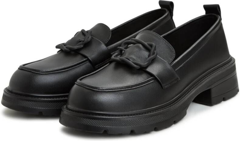 Cesare Gaspari Elegante Platform Loafers in Zwart Black Dames