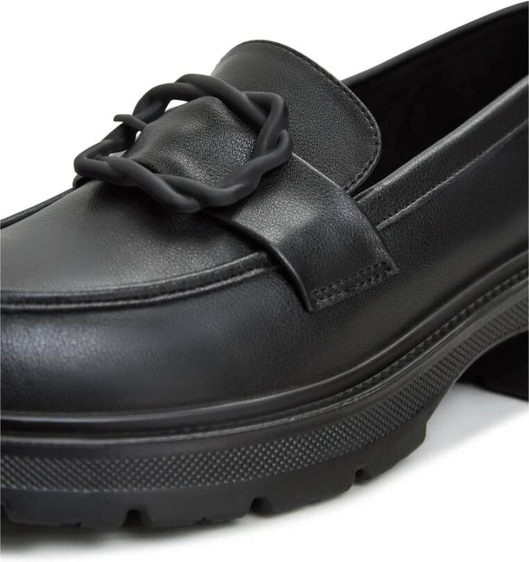 Cesare Gaspari Elegante Platform Loafers in Zwart Black Dames
