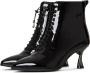 Cesare Gaspari Stiletto Klassieke Enkellaarzen Zwart Black Dames - Thumbnail 2