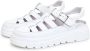 Cesare Gaspari Elegante Urban Platform Sandalen White Dames - Thumbnail 3