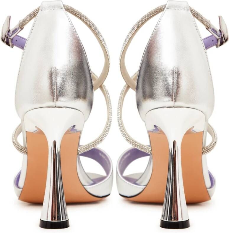 Cesare Gaspari Elegante Zilveren Hoge Hakken Sandalen Gray Dames