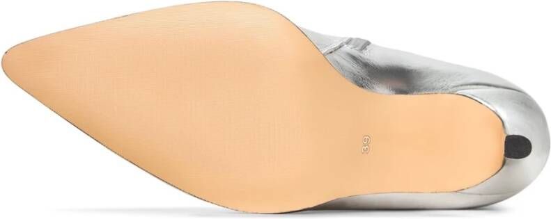 Cesare Gaspari Elegante zilveren kniehoge metallic laarzen Trendy hoge hak statement schoeisel Zilver