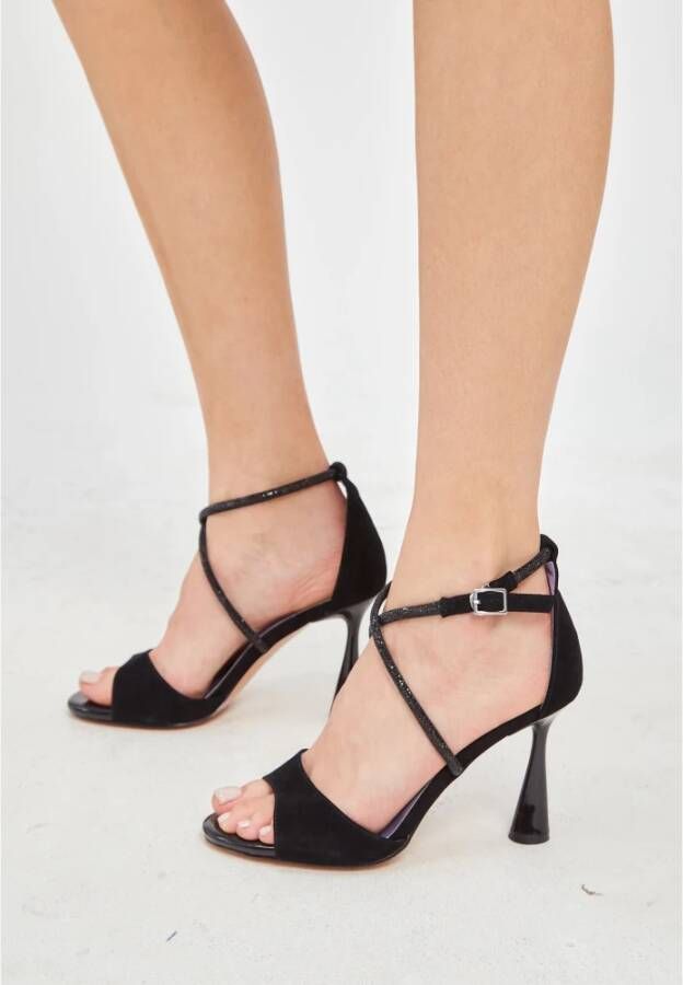 Cesare Gaspari Elegante Zwarte Hoge Hakken Sandalen Black Dames