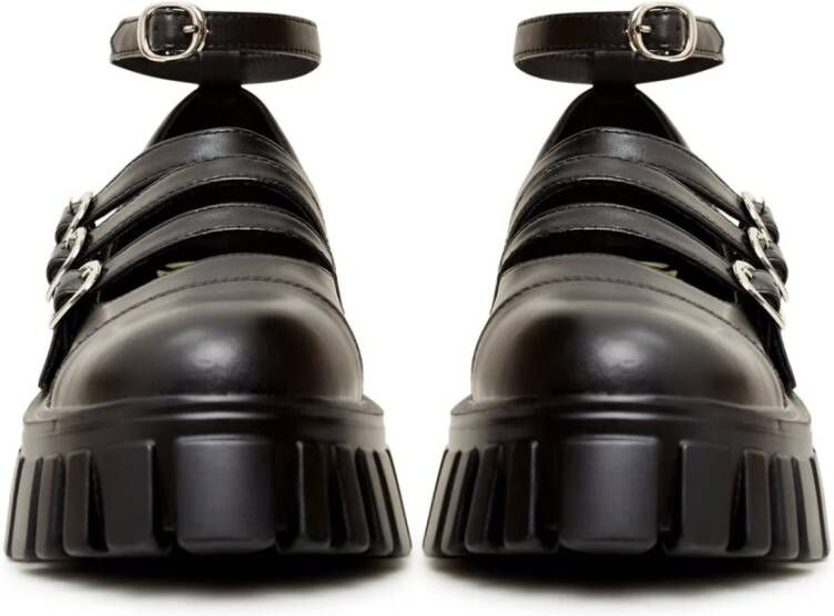 Cesare Gaspari Elegante Zwarte Mary Jane Loafers Black Dames