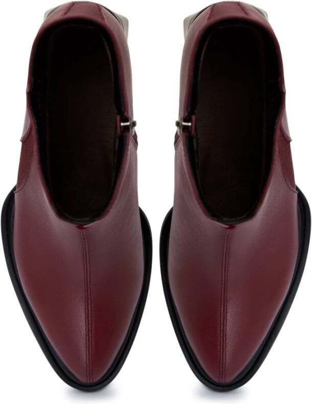 Cesare Gaspari Enkellaarsjes met blokhak Bordeaux Red Dames