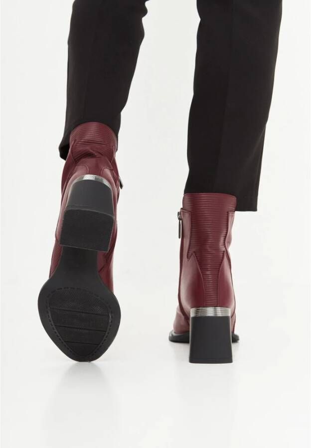 Cesare Gaspari Enkellaarsjes met blokhak Bordeaux Red Dames