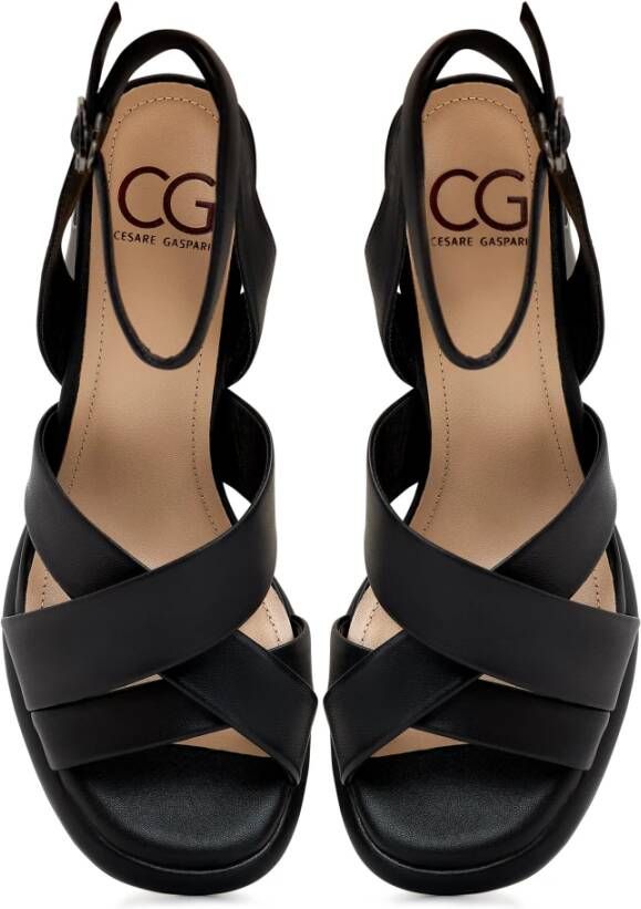Cesare Gaspari Evelyn Blokhak Sandalen Zwart Black Dames