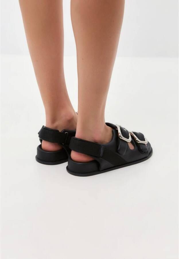 Cesare Gaspari Gedurfde Gesp Sleehak Sandalen Zwart