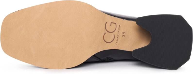Cesare Gaspari Geometrische Hak Veterbootie Zwart