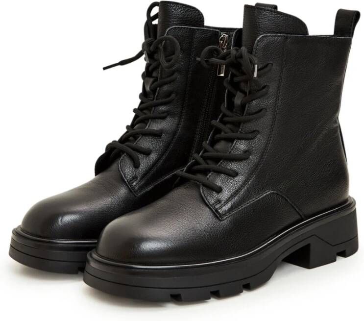Cesare Gaspari Casual Veterschoenen Enkellaarsjes Zwart Black Dames