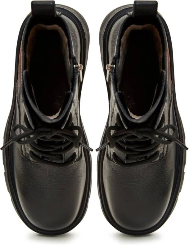 Cesare Gaspari Casual Veterschoenen Enkellaarsjes Zwart Black Dames