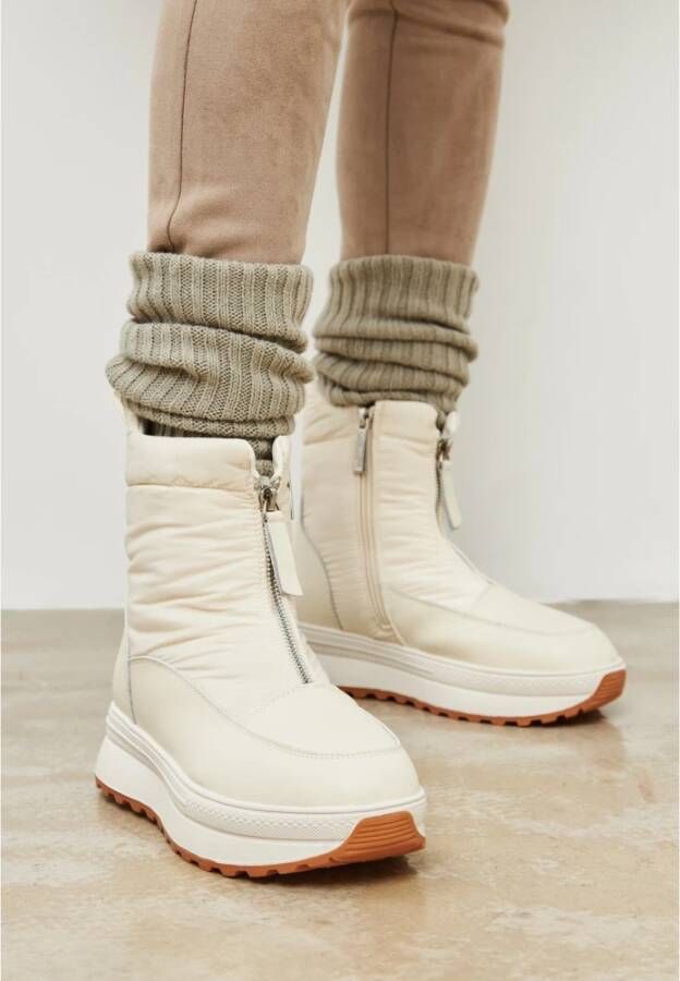 Cesare Gaspari Winter Warme Plateau Laarzen Ivoor Beige Dames