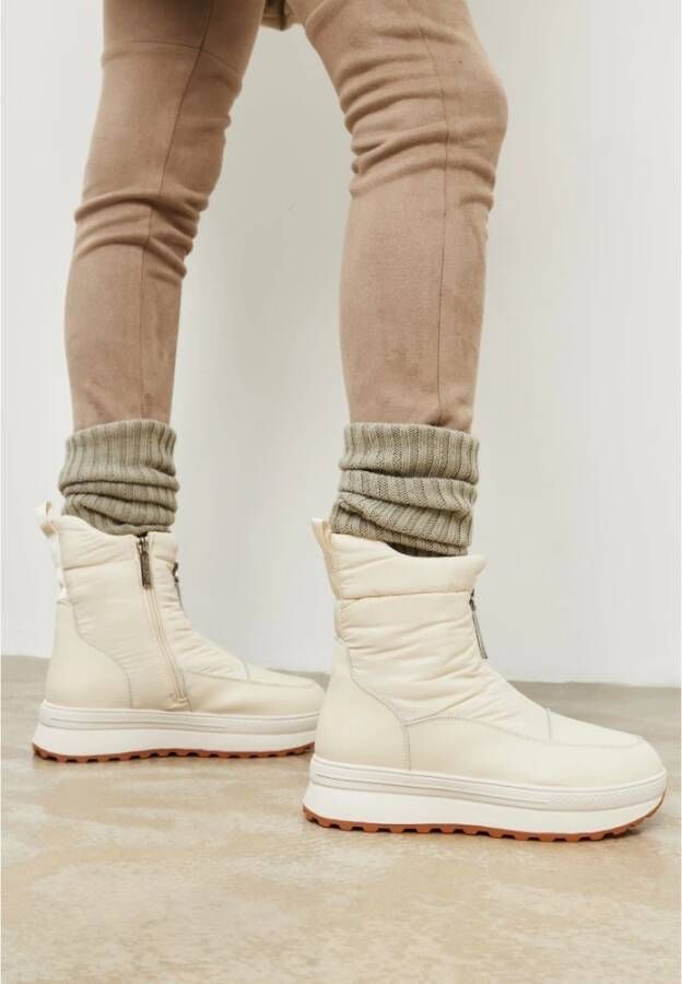Cesare Gaspari Winter Warme Plateau Laarzen Ivoor Beige Dames