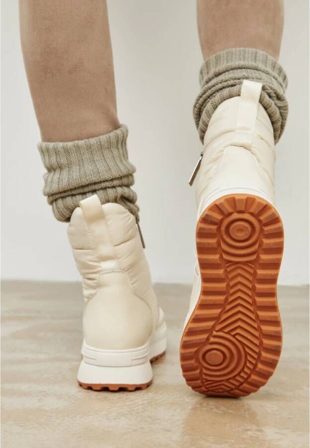 Cesare Gaspari Winter Warme Plateau Laarzen Ivoor Beige Dames
