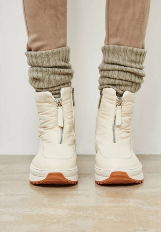 Cesare Gaspari Winter Warme Plateau Laarzen Ivoor Beige Dames