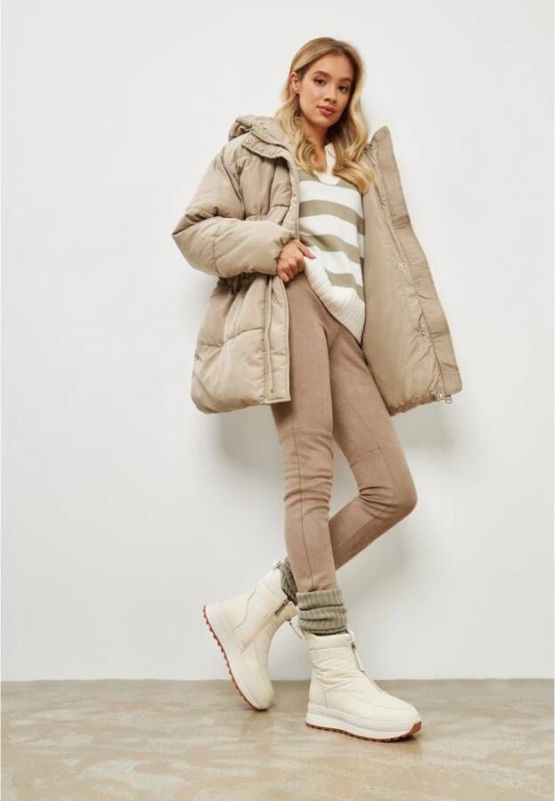 Cesare Gaspari Winter Warme Plateau Laarzen Ivoor Beige Dames