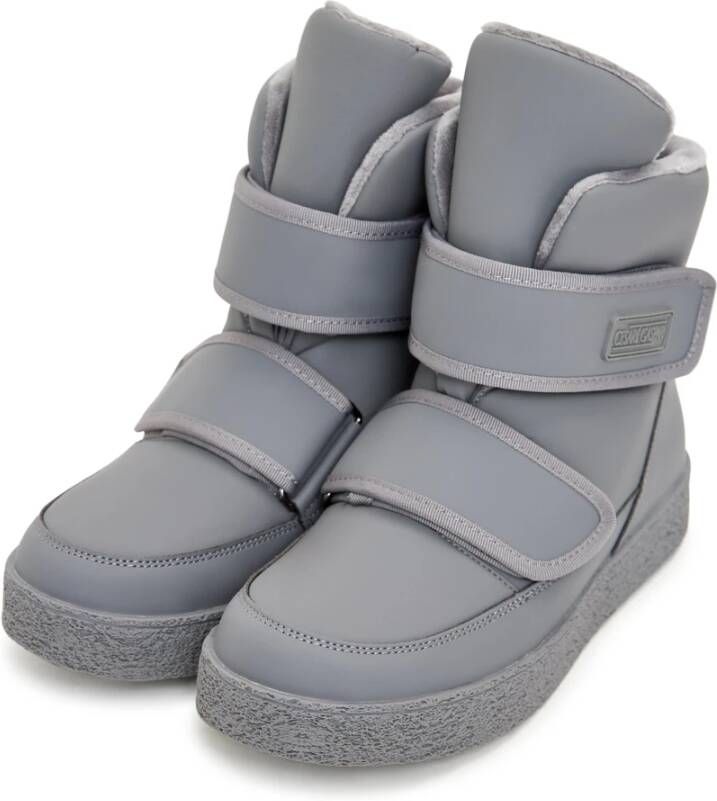Cesare Gaspari Grijze High-Top Winterlaarzen met Velcro Gray Dames