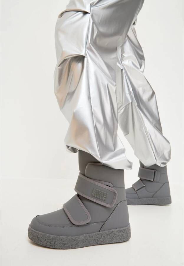 Cesare Gaspari Grijze High-Top Winterlaarzen met Velcro Gray Dames