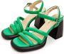 Cesare Gaspari Groene blokhak sandalen Green Dames - Thumbnail 2