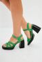 Cesare Gaspari Groene blokhak sandalen Green Dames - Thumbnail 11