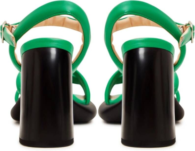 Cesare Gaspari Groene blokhak sandalen Green Dames