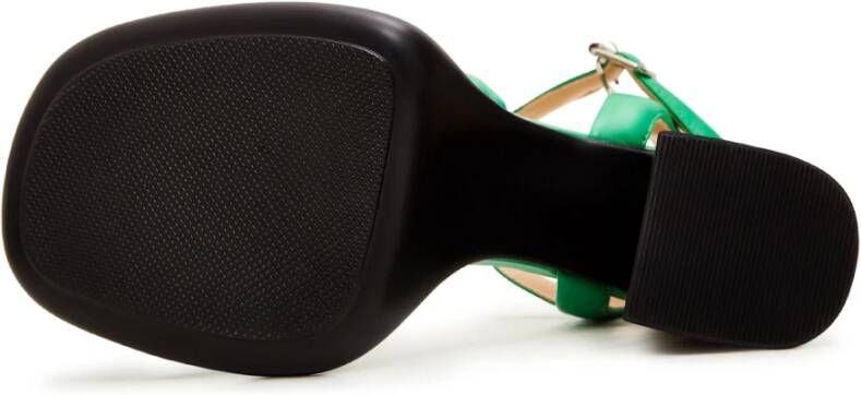 Cesare Gaspari Groene blokhak sandalen Green Dames