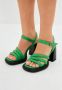 Cesare Gaspari Groene blokhak sandalen Green Dames - Thumbnail 9