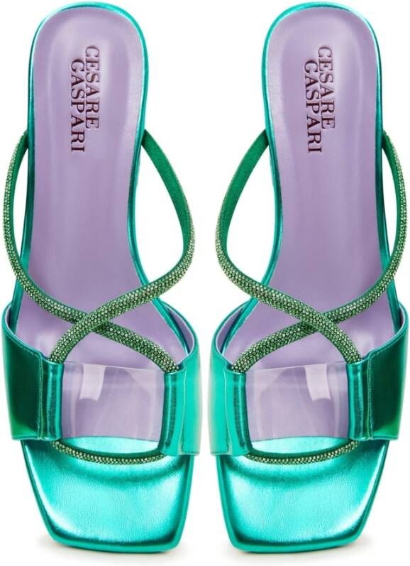 Cesare Gaspari Groene Hakken Muiltjes Rosalia Green Dames