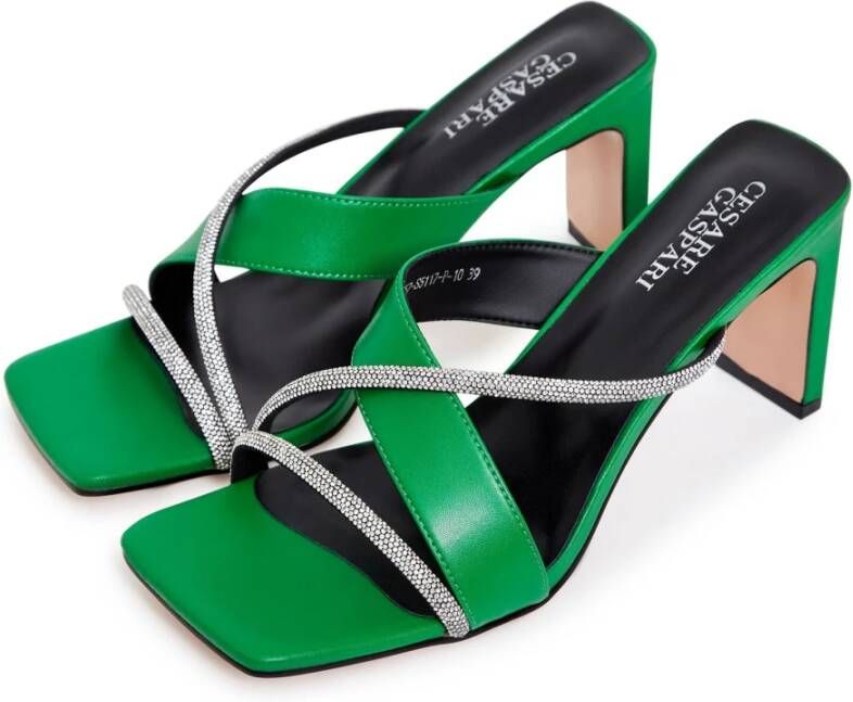 Cesare Gaspari Groene hoge hakken sandalen Green Dames