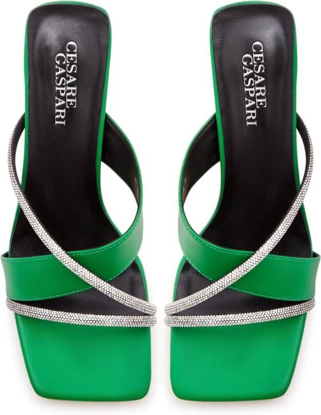 Cesare Gaspari Groene hoge hakken sandalen Green Dames