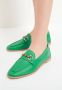 Cesare Gaspari Groene leren loafers Green Dames - Thumbnail 6