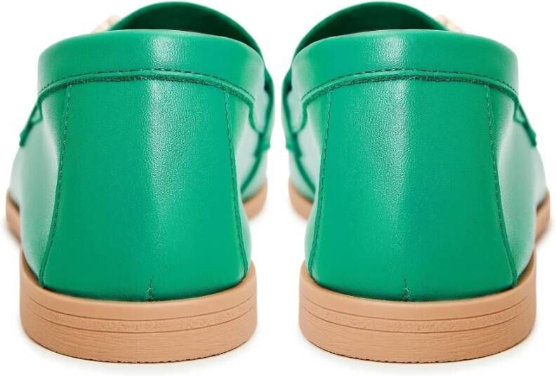 Cesare Gaspari Groene leren loafers Green Dames
