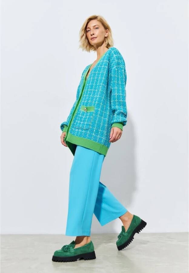 Cesare Gaspari Groene Platform Loafers met Kwast Details Green Dames