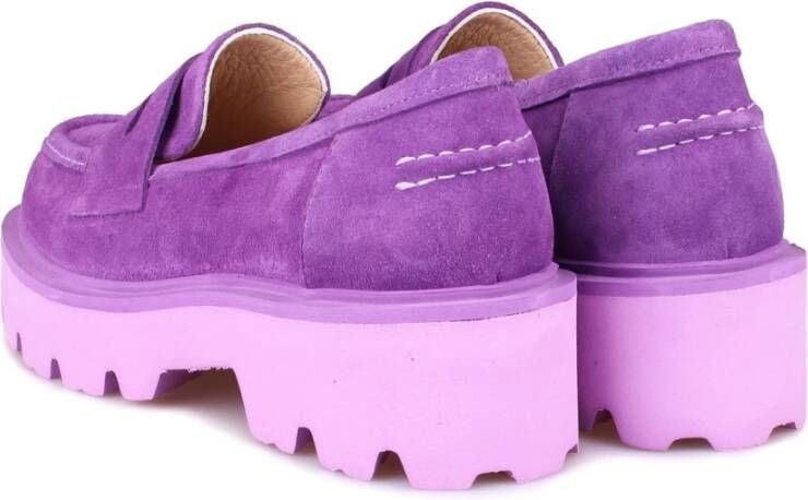 Cesare Gaspari Instap Suède Loafers Violet Purple Dames