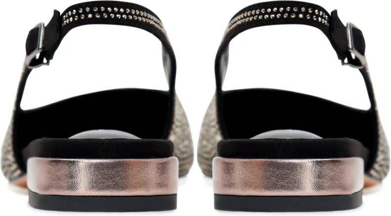 Cesare Gaspari Jewel Slingback Ballet Pumps Black Dames