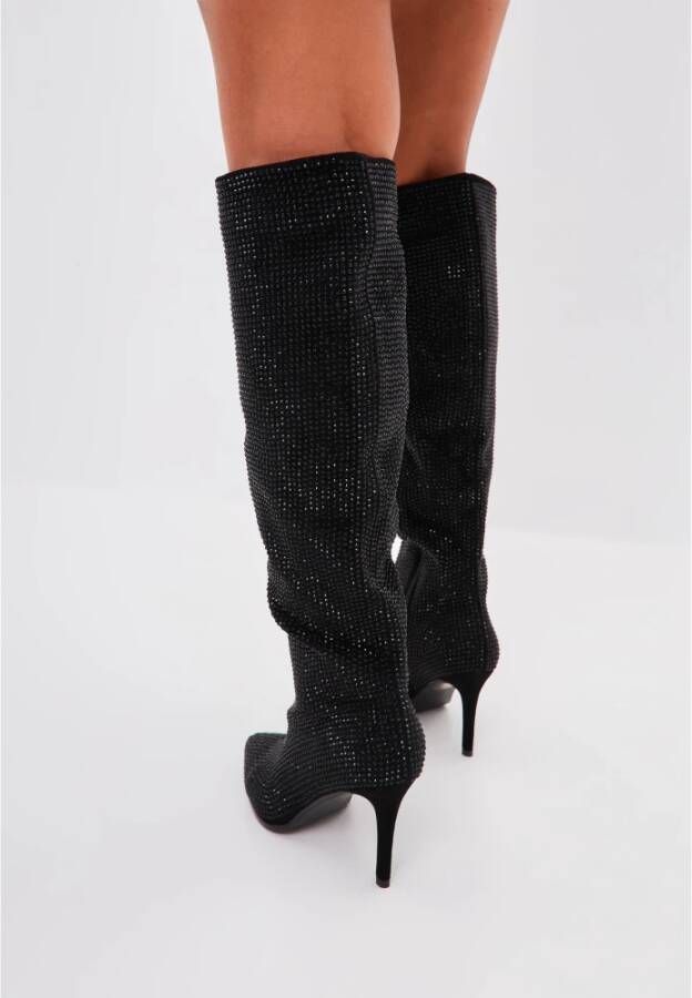 Cesare Gaspari Jewel Stiletto Kniehoge Laarzen Black Dames