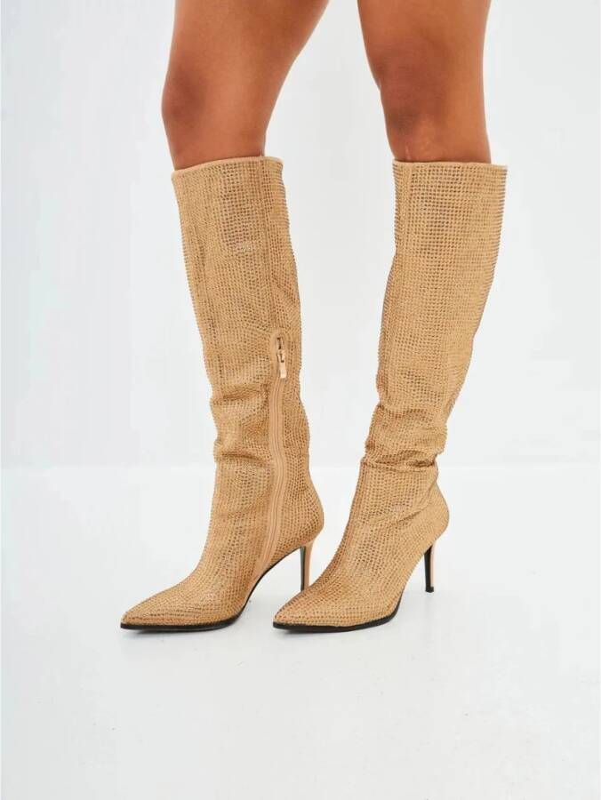 Cesare Gaspari Jewel Stiletto Kniehoge Laarzen Yellow Dames