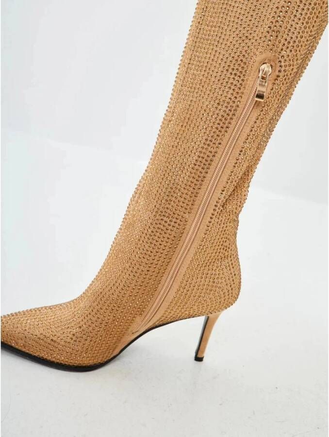 Cesare Gaspari Jewel Stiletto Kniehoge Laarzen Yellow Dames