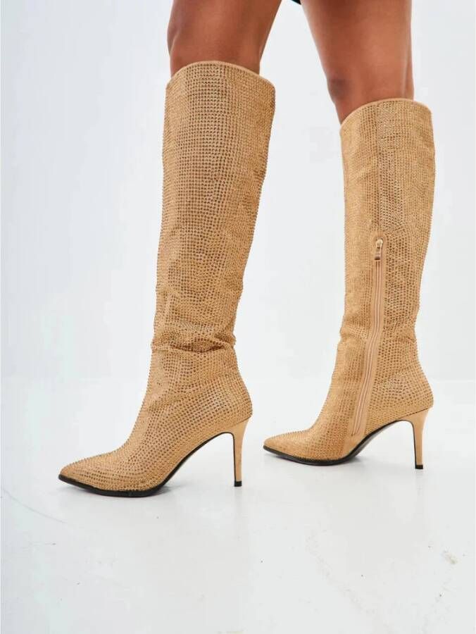 Cesare Gaspari Jewel Stiletto Kniehoge Laarzen Yellow Dames