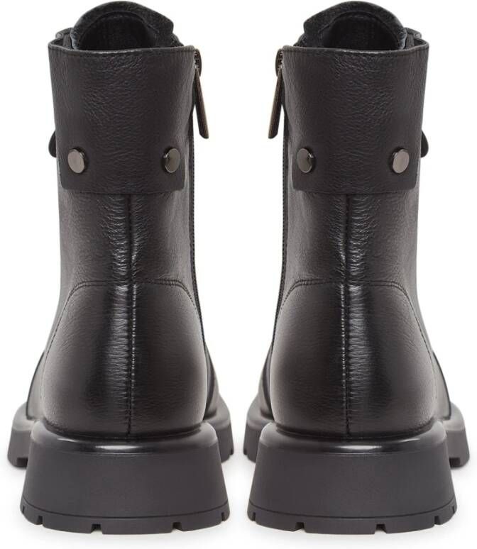 Cesare Gaspari Klassieke Lace-Up Platform Enkellaarzen Black Dames