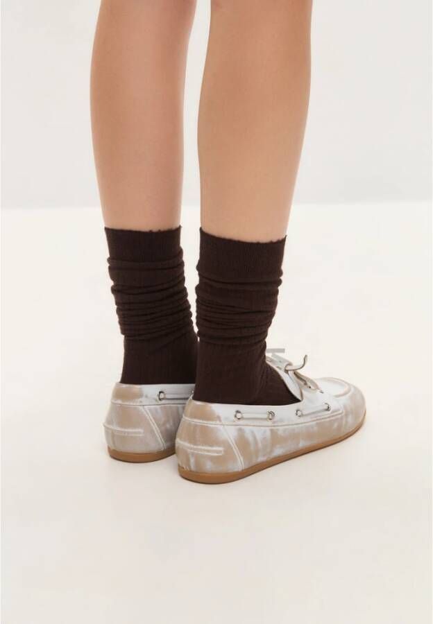 Cesare Gaspari Klassieke Loafers van versleten leer met wit effect