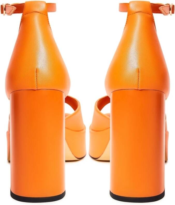Cesare Gaspari Klassieke open teen hoge hakken sandalen Oranje Orange Dames