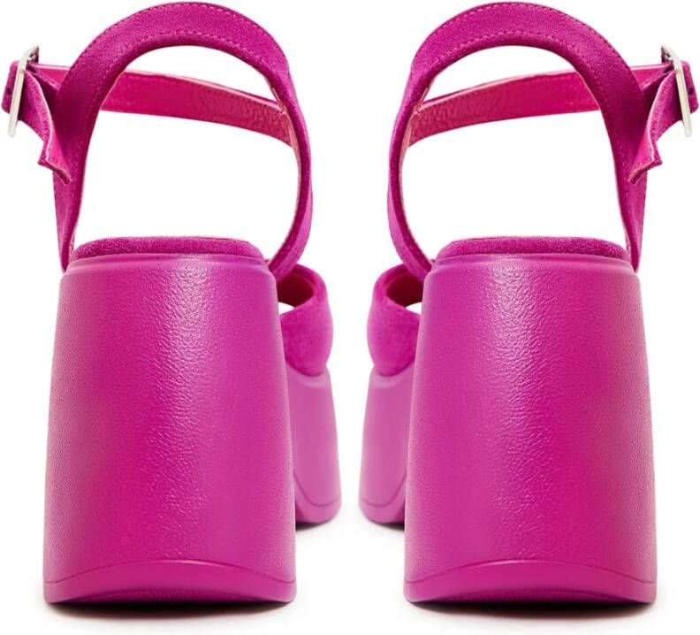 Cesare Gaspari Klassieke Plateausandalen Fuchsia Pink Dames
