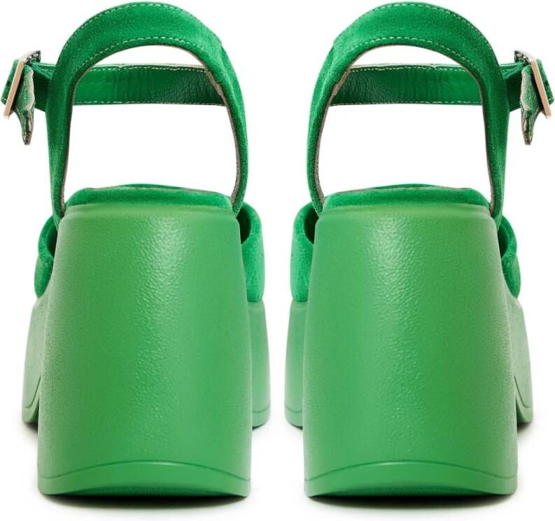 Cesare Gaspari Klassieke Plateausandalen Groen Green Dames