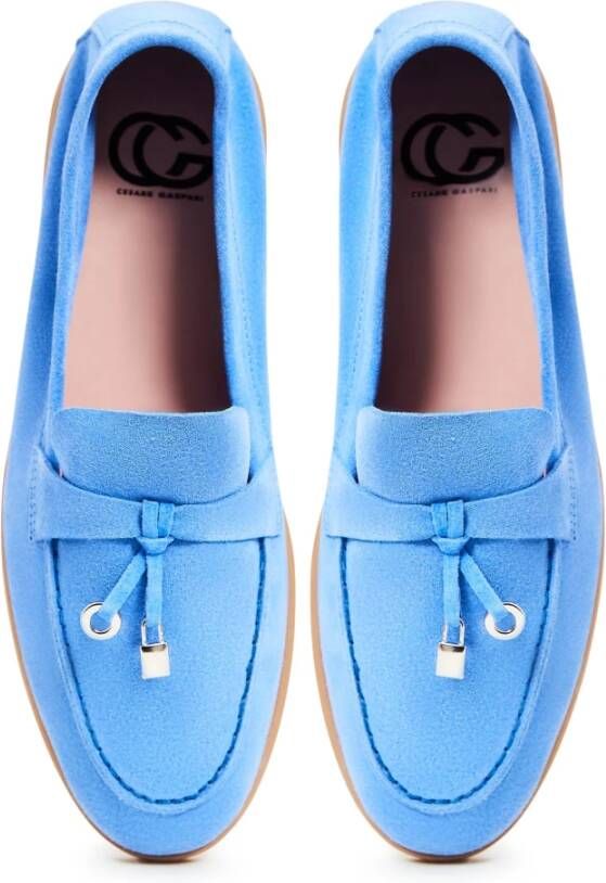 Cesare Gaspari Klassieke platte loafers Lichtblauw Blue Dames
